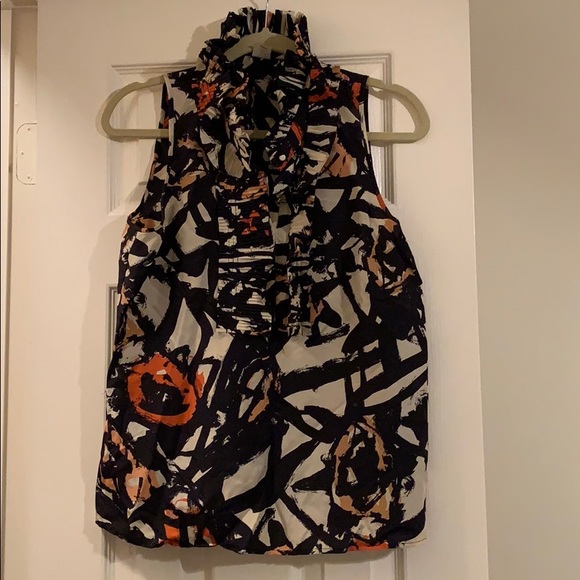 J. Crew Tops - J.Crew Sleeveless Ruffle Neck Blouse